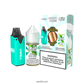 UWELL Brasil | UWELL V6 aparelho descartável + suco daddy's vapor 30ml - pacote collab 8ZTV6V210 clr: ciano/flv: menta fresca 50 mg