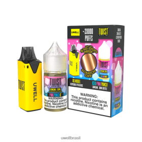 UWELL Brasil | UWELL V6 aparelho descartável + suco daddy's vapor 30ml - pacote collab 8ZTV6V218 clr: amarelo/flv: ponche rosa gelado 50mg