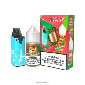 UWELL Preço | UWELL V6 aparelho descartável + suco daddy's vapor 30ml - pacote collab 8ZTV6V204 clr: azul/flv: melancia azeda morango 50mg