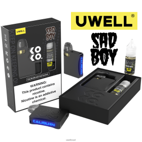 UWELL Vape Price | UWELL CALIBURN AK3 kit + cápsulas a3s 0,8ohm (x2) + vapor do papai 10ml sais 50mg 8ZTV6V243 crl: preto/flv: biscoito de creme 50mg